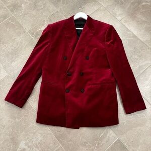 Banana Republic Red Double-Breasted Blazer